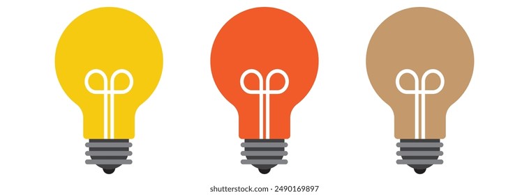 Idea lamp icon. Abstract light bulb outline and filled vector sign. Symbol, logo illustration design eps 10