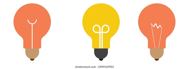 Idea lamp icon. Abstract light bulb outline and filled vector sign. Symbol, logo illustration design eps 10