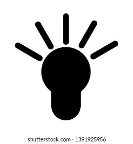 Idea Lamp Icon. Black Stencil Design. Vector Illustration.