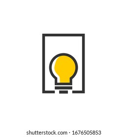 Idea lamp icon. Line, glyph and filled outline colorful version, abstract light bulb outline and filled vector sign. Symbol, logo illustration.