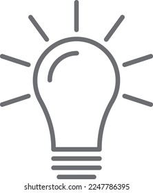 idea lamp icon. Modern icon in flat style. Vector illustration with business theme. Detailed outline icon
