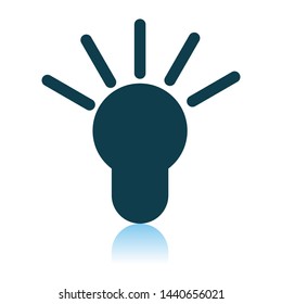 Idea Lamp Icon. Shadow Reflection Design. Vector Illustration.