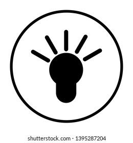 Icono de la lámpara Idea. Diseño delgado del patrón de círculo. Ilustración vectorial.