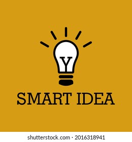 Idea lamp illustration design logo