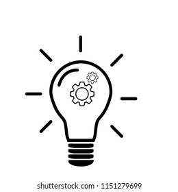 Idea lamp line icon  for your text. Vector illustration
