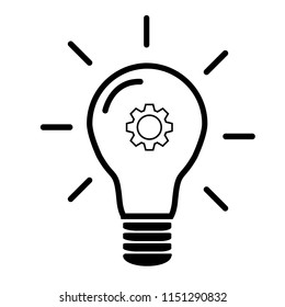 Idea lamp line icon  for your text. Vector illustration
