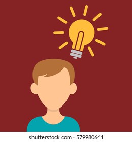 idea lamp man red