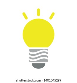 Idea lamp vector icon. filled flat sign for mobile concept and web design. Glow light bulb glyph icon. Light lamp sign icon. Idea concept. Light on. 