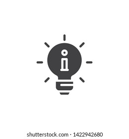 Idea lamp vector icon. filled flat sign for mobile concept and web design. Solutions, light bulb glyph icon. Symbol, logo illustration. Vector graphics