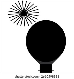 Idea Lamp Vector Image Silhouette On White Background