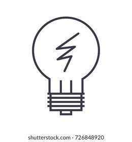 idea lamp  vector line icon, sign, illustration on background, editable strokes