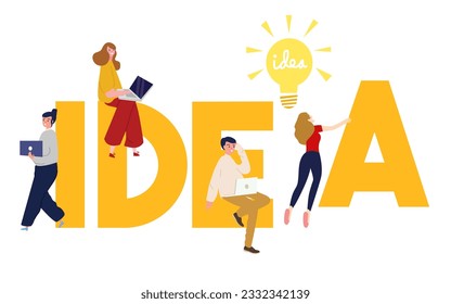 Idea large text creative inspiration think big shine lightbulb electricity energy power
