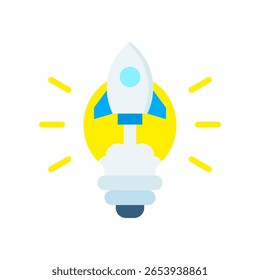 Ideia Ícone de lançamento Ilustração de vetor plana