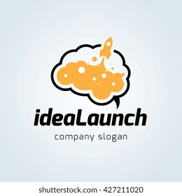 Idea launch rocket logo template.