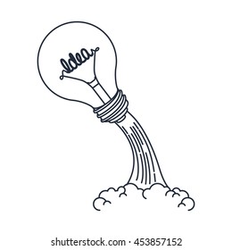 bombilla de lanzamiento de ideas diseño de icono aislado, ilustración vectorial gráfico 