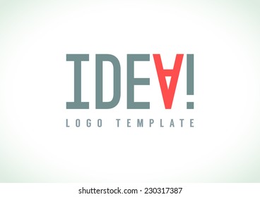 Idea lettering, Idea concept, Abstract Idea Logo template, isolated on white background, Vector illustration.