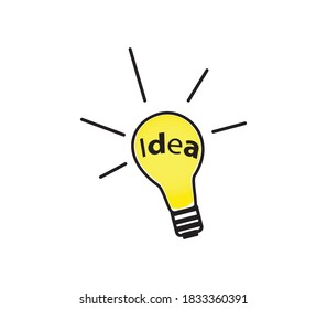 Idea light blub vector. symbol of idea for your images need. with idea text in yellow blub