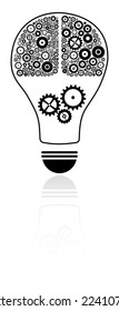 Idea Light Bulb With Brain Concept