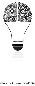 Idea Light Bulb With Brain Concept