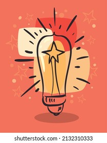 idea light bulb card with star