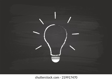 Idea Light Bulb Concept On Blackboard