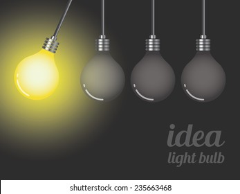 Idea light bulb concept, vector illustration