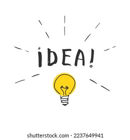Idea and a light bulb creative concept. Vector illustration.