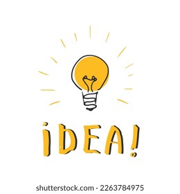 Idea and a light bulb creative concept. Vector illustration.