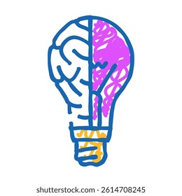 idea light bulb doodle icon sketch vector. idea light bulb sign. isolated symbol illustration