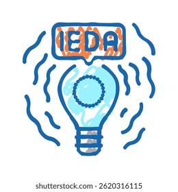idea light bulb doodle icon sketch vector. idea light bulb sign. isolated symbol illustration
