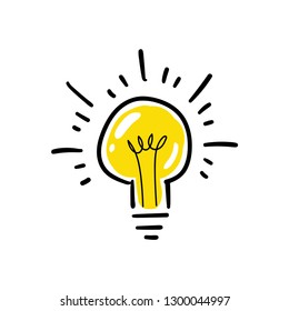Idea light bulb hand drawn doodle