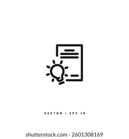Idea Light Bulb Icon. Editable Stroke