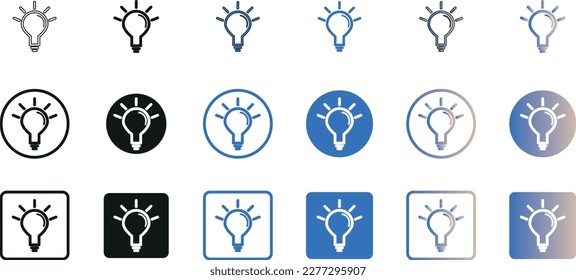 Idea light bulb icon, idea logo concept. Thinking concept icons, brightness, success, idea generate, shine circular glyph, lineal, fill mobile and web app icon design.