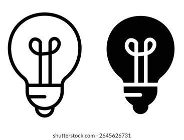 Idea light bulb icon set. Idea bulb liner flat icon set. innovation, lamp, light bulb, mark, creative, positive, smart, solution, strategy. Idea, bulb, innovation icon collection EPS10 - Stock Vector

