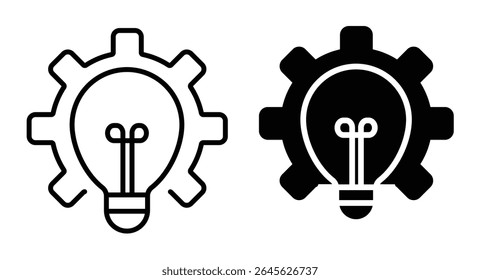 Idea light bulb icon set. Idea bulb liner flat icon set. innovation, lamp, light bulb, mark, creative, positive, smart, solution, strategy. Idea, bulb, innovation icon collection EPS10 - Stock Vector
