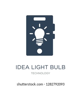 idea light bulb icon vector on white background, idea light bulb trendy filled icons from Technology collection, idea light bulb vector illustration