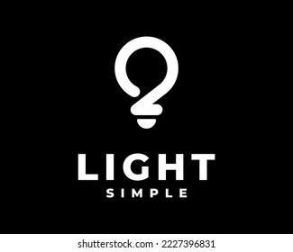 Idea Light Bulb Lamp Illumination Invention Electricity Energy Simple Minimal Modern Vector Logo Design