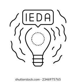 vector de icono de línea de bombilla de ideas. señal de la bombilla de ideas. símbolo de contorno aislado ilustración negra