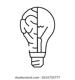 idea light bulb line icon vector. idea light bulb sign. isolated contour symbol black illustration