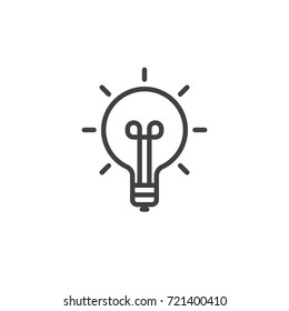 Idea light bulb line icon, outline vector sign, linear style pictogram isolated on white. Symbol, logo illustration. Editable stroke
