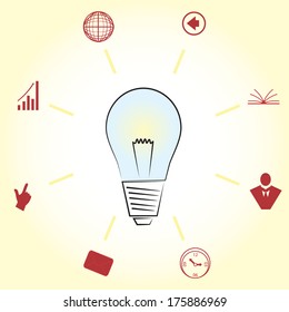 idea light bulb on the background
