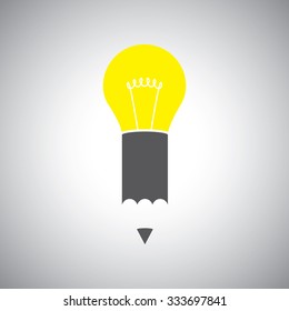idea light bulb and pencil icon