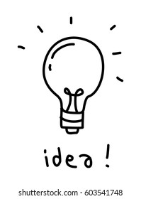 idea light bulb shine doodle
