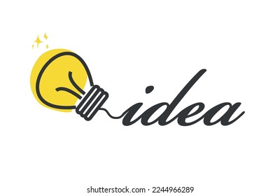 
Bombilla ideal con luz brillante. Lámpara estilo de dibujos animados. Estilo plano. Estilo dibujado a mano. Estilo Doodle. Símbolo de creatividad, innovación, inspiración, invención e ideas. Ilustración del vector