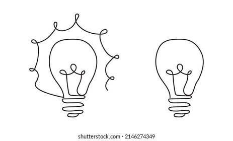 Idea, light. Light bulb. Vector illustration.