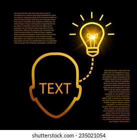 Idea. Light bulb. Vector illustration