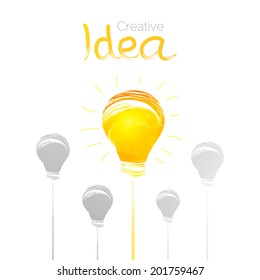 Idea. Light bulb. Watercolor vector illustration