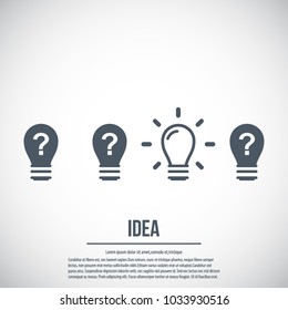 Idea light bulbs background design. Idea concept.  Vector illustration