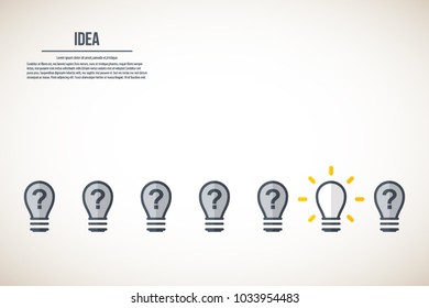 Idea light bulbs background design. Idea concept.  Vector illustration