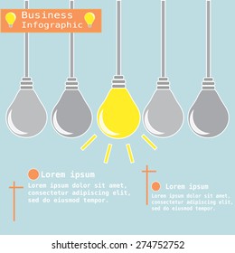 Idea light bulbs. Vector design illustration.